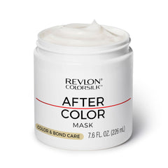 REVLON ColorSilk After Color Mask bottle pour supports color sealing and moisture.
