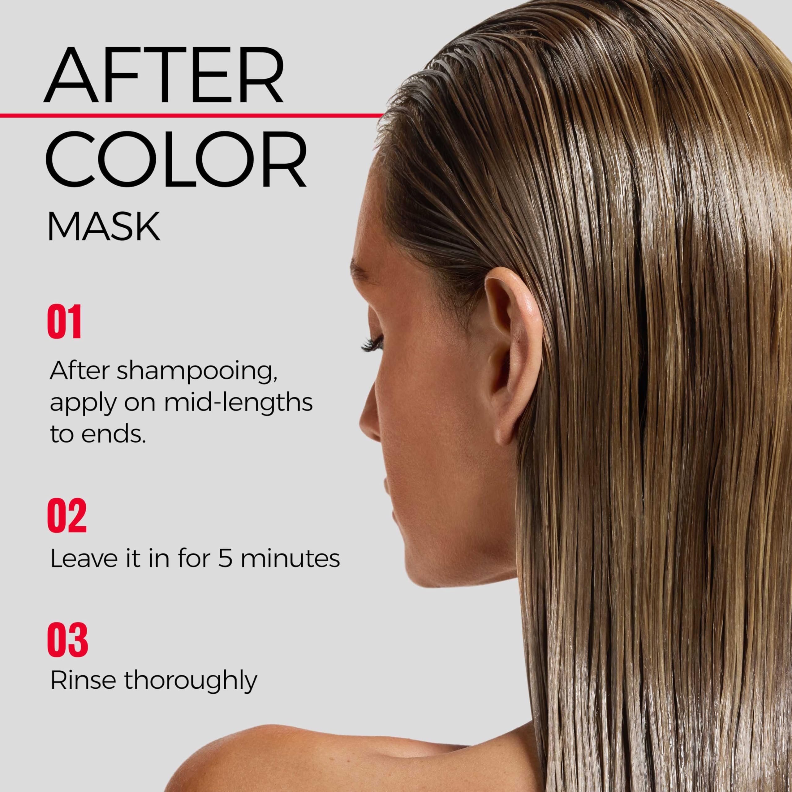 REVLON ColorSilk After Color Mask hair strand looks smoother after use.