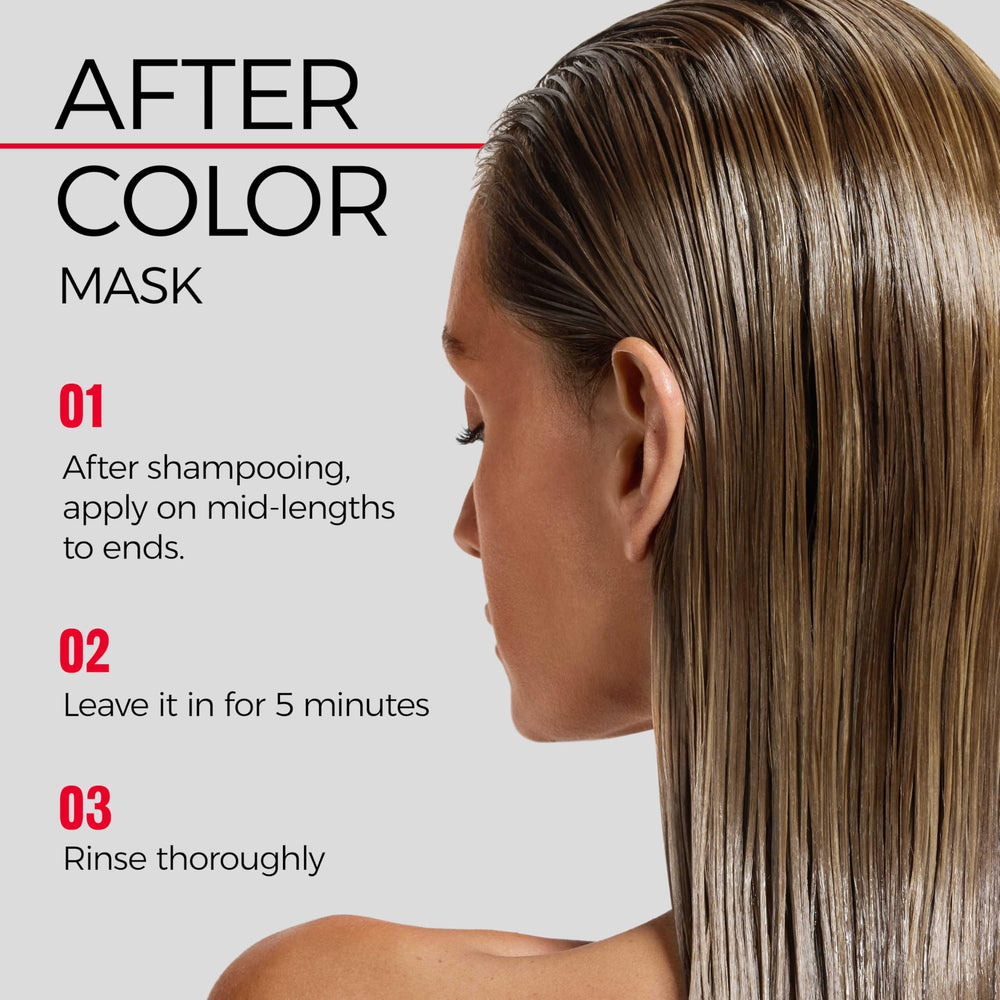 REVLON ColorSilk After Color Mask hair strand looks smoother after use.