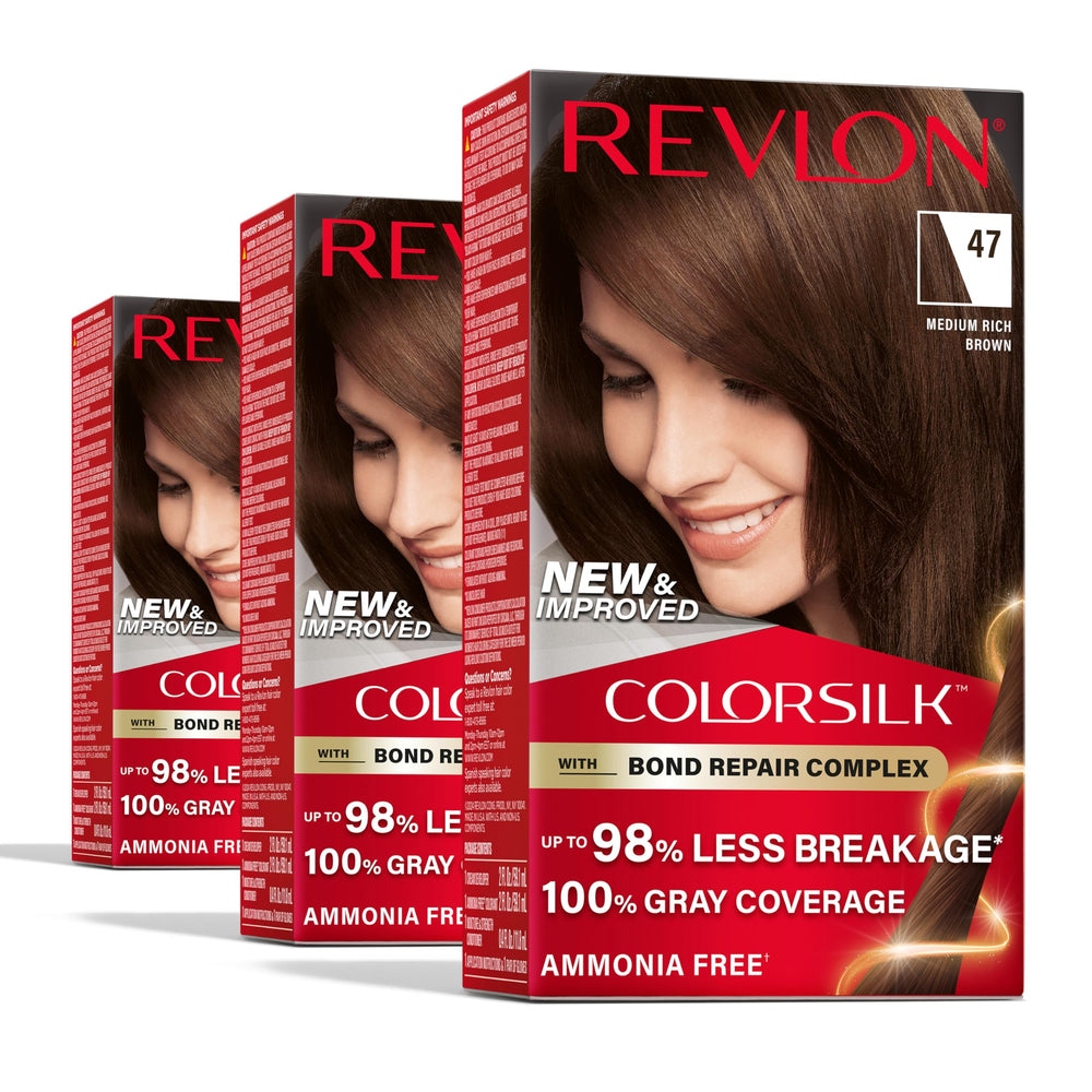 REVLON ColorSilk Bond Repair bottle pour for even color application and smooth results