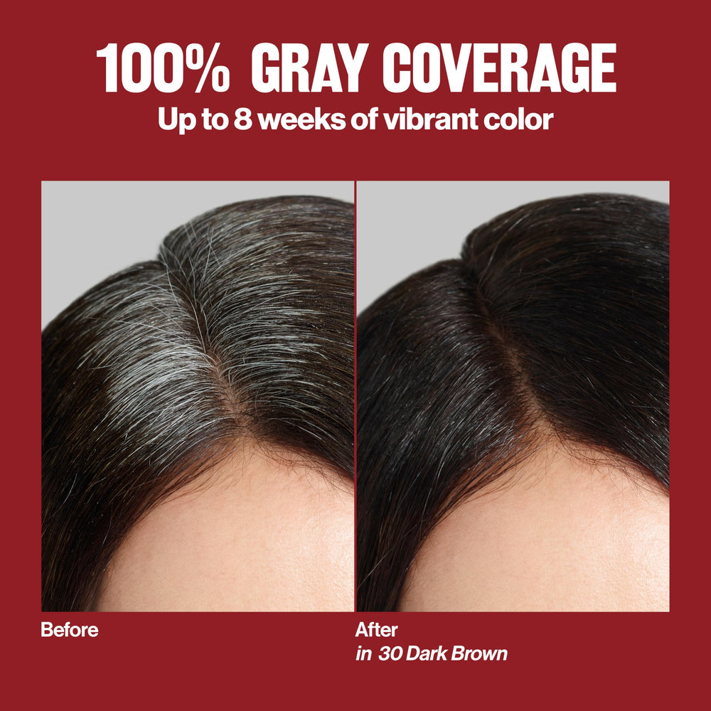 REVLON ColorSilk bottle and box close-up highlights user-friendly packaging.