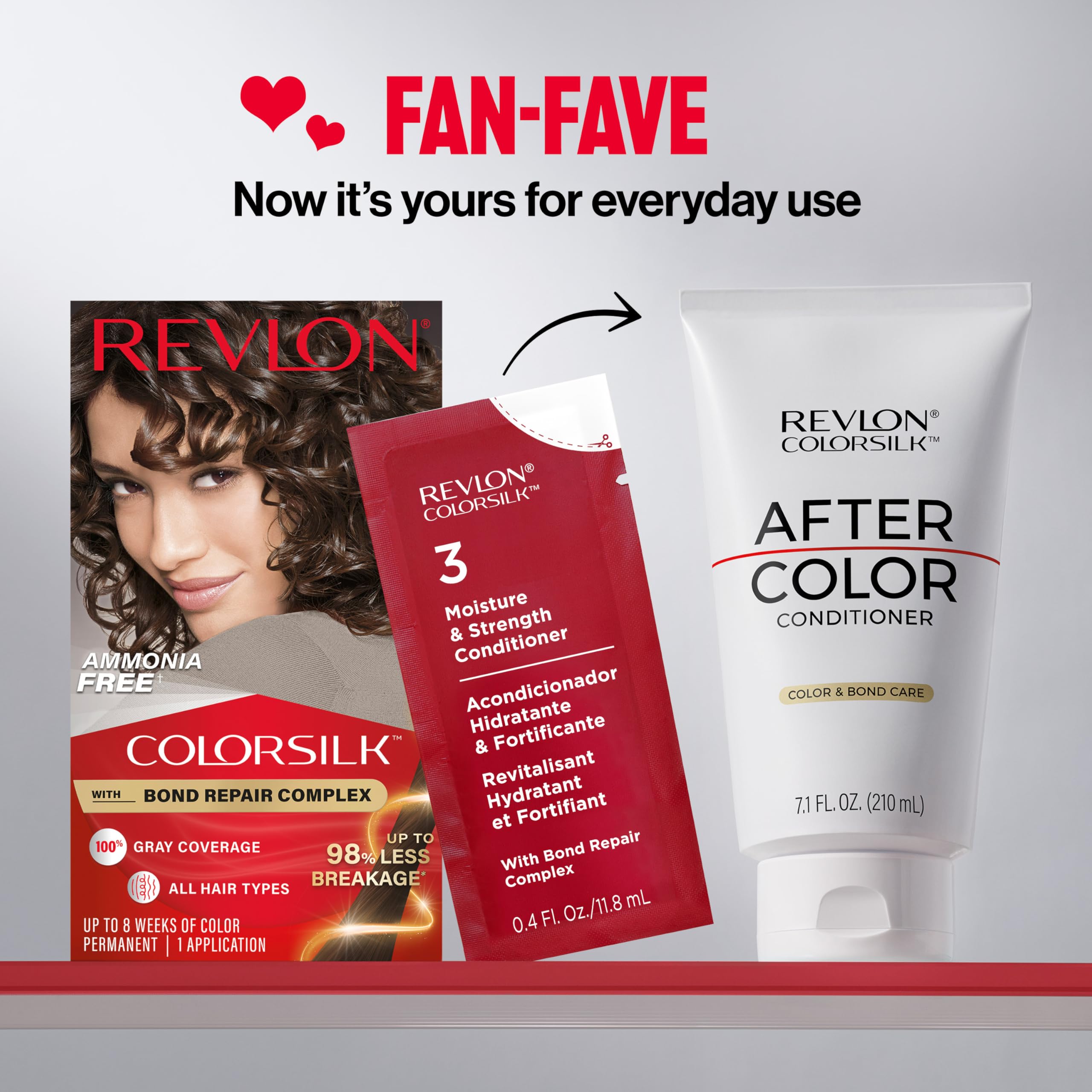 Revlon ColorSilk no-drip formula highlights mess-free coloring.