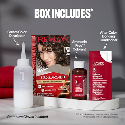 REVLON ColorSilk shine close-up highlights up to 9X shinier hair.