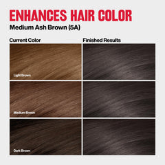 SHADES: 5A medium ash brown swatches for cool-toned shade selection.