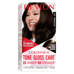 REVLON ColorSilk bottle pour demonstrates easy color application and even flow.