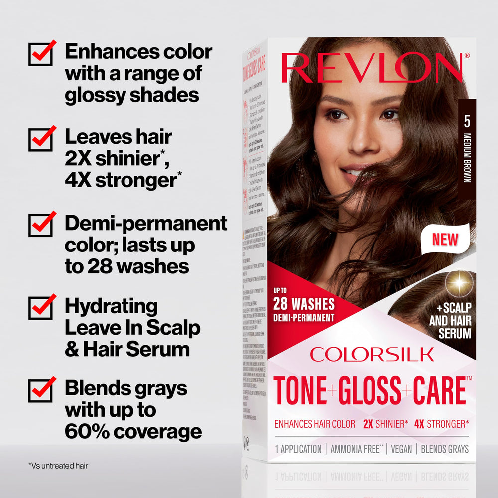 REVLON ColorSilk packaging box highlights shade 3 Brown Black.