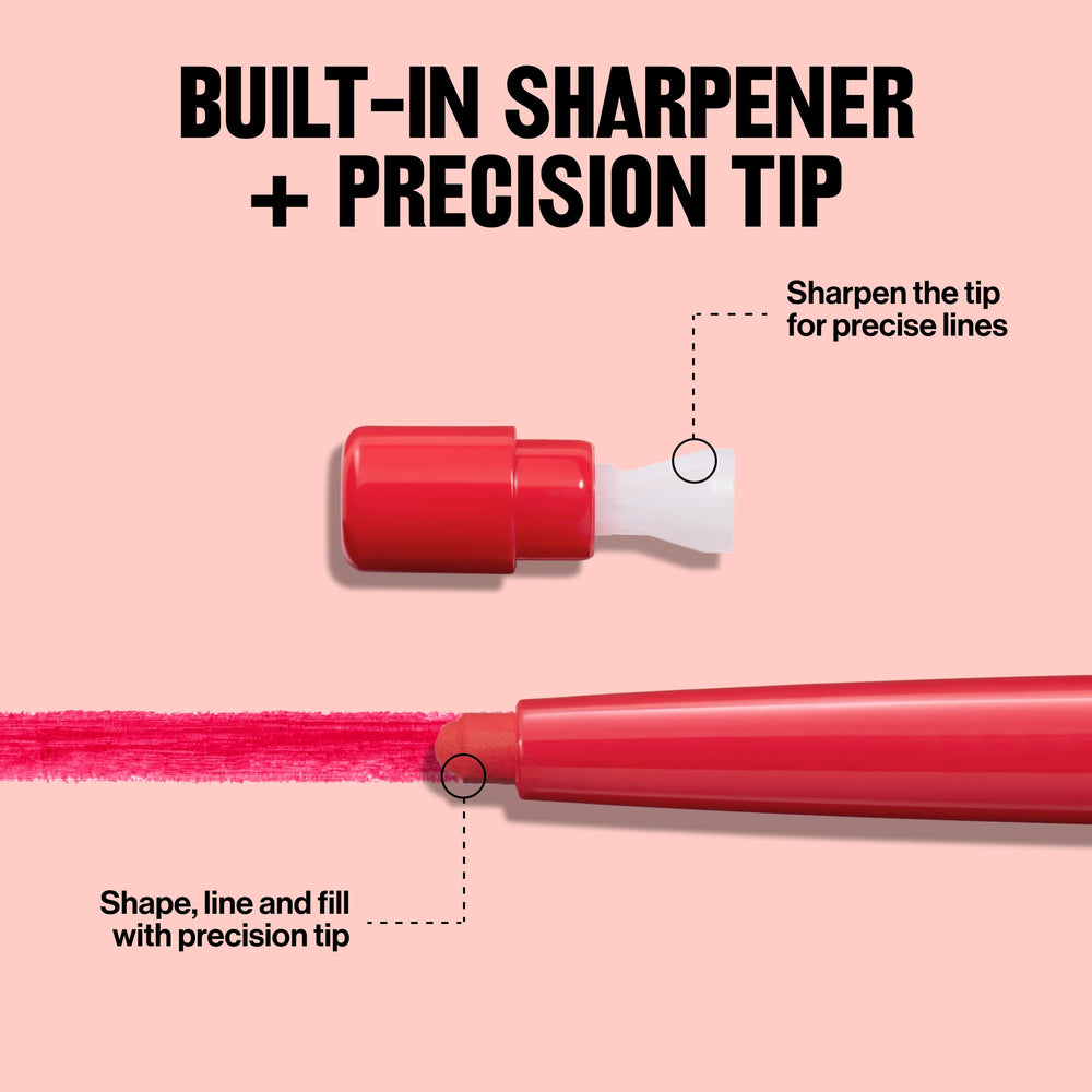 Revlon ColorStay lip liner creamy texture enables smooth application.