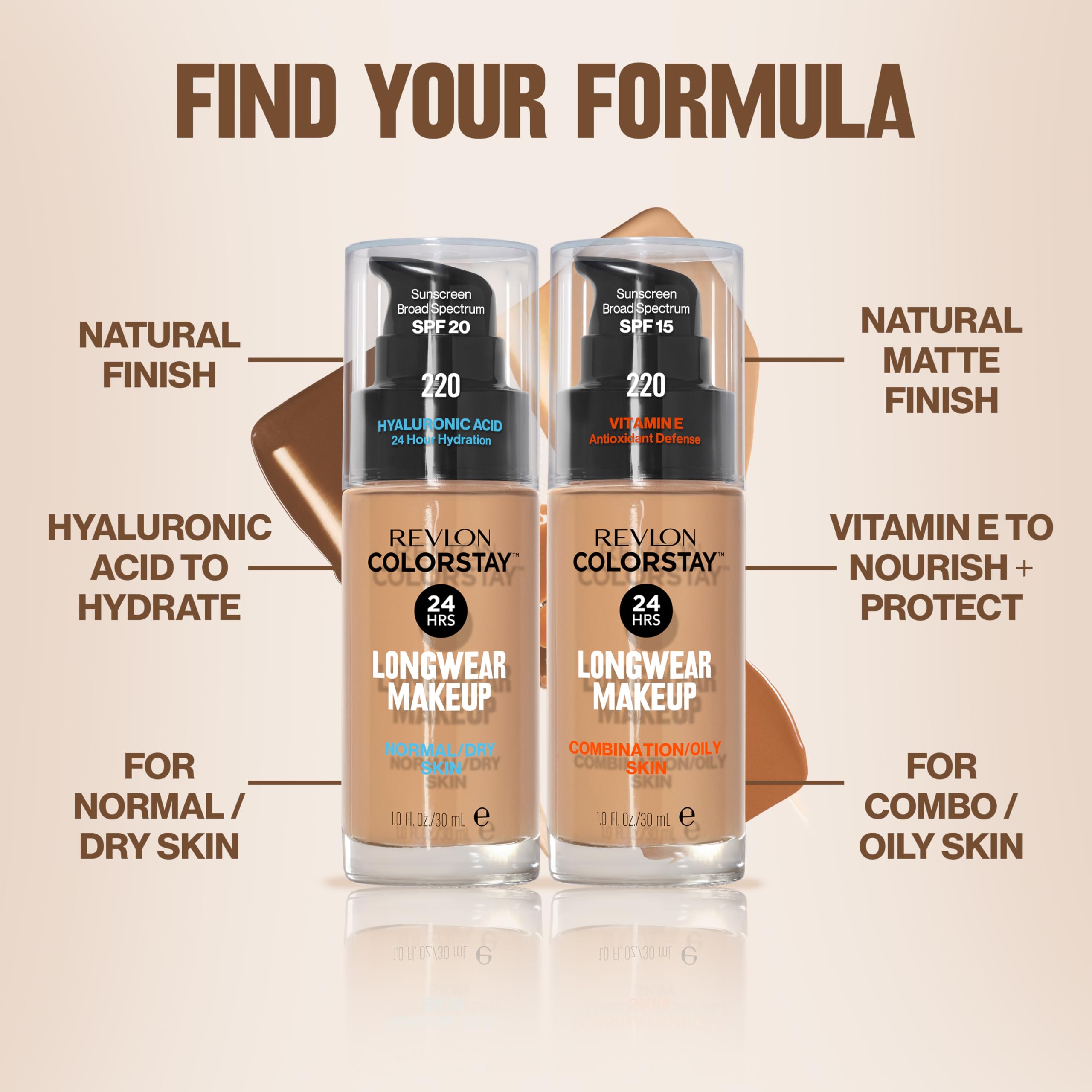 Revlon ColorStay texture swirl showcases blendable formula.