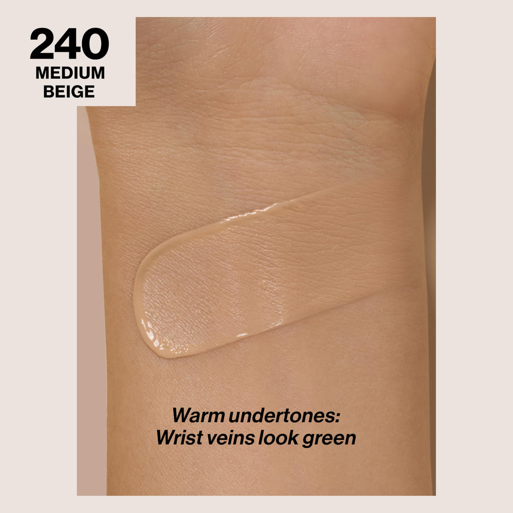 Texture closeup of Revlon ColorStay foundation for buildable coverage
