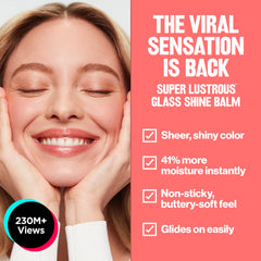 REVLON Glass Shine Balm Girly Swirly swatch for soft pink glassy shine