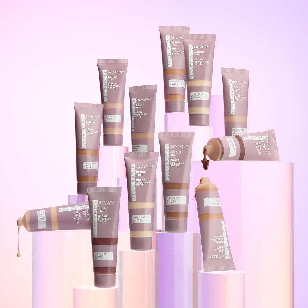 SPF 15 label on Revlon Illuminance Serum Tint for daily sun protection