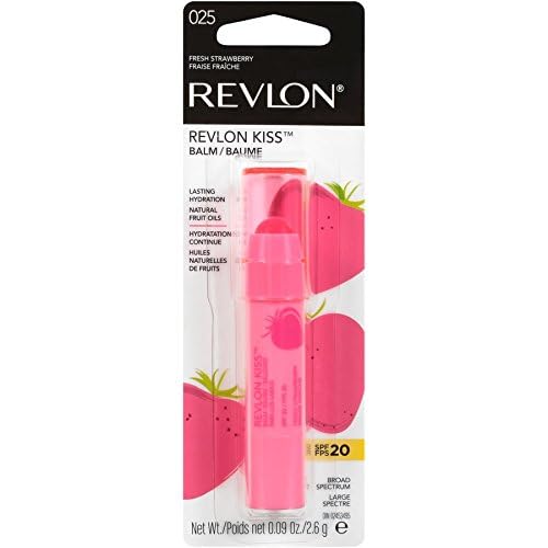 Revlon Kiss Balm fruit-oil-essence emphasizes natural oils for nourishing lips.