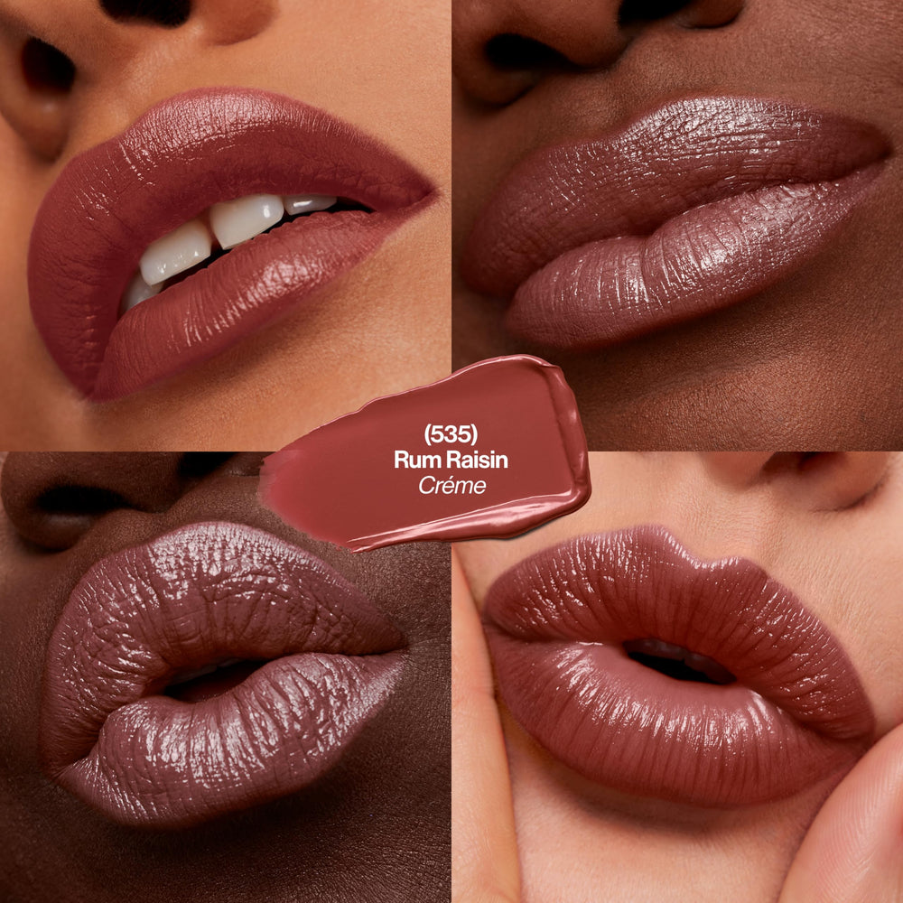 Close-up of Revlon Lipstick Rum Raisin for a creamy look