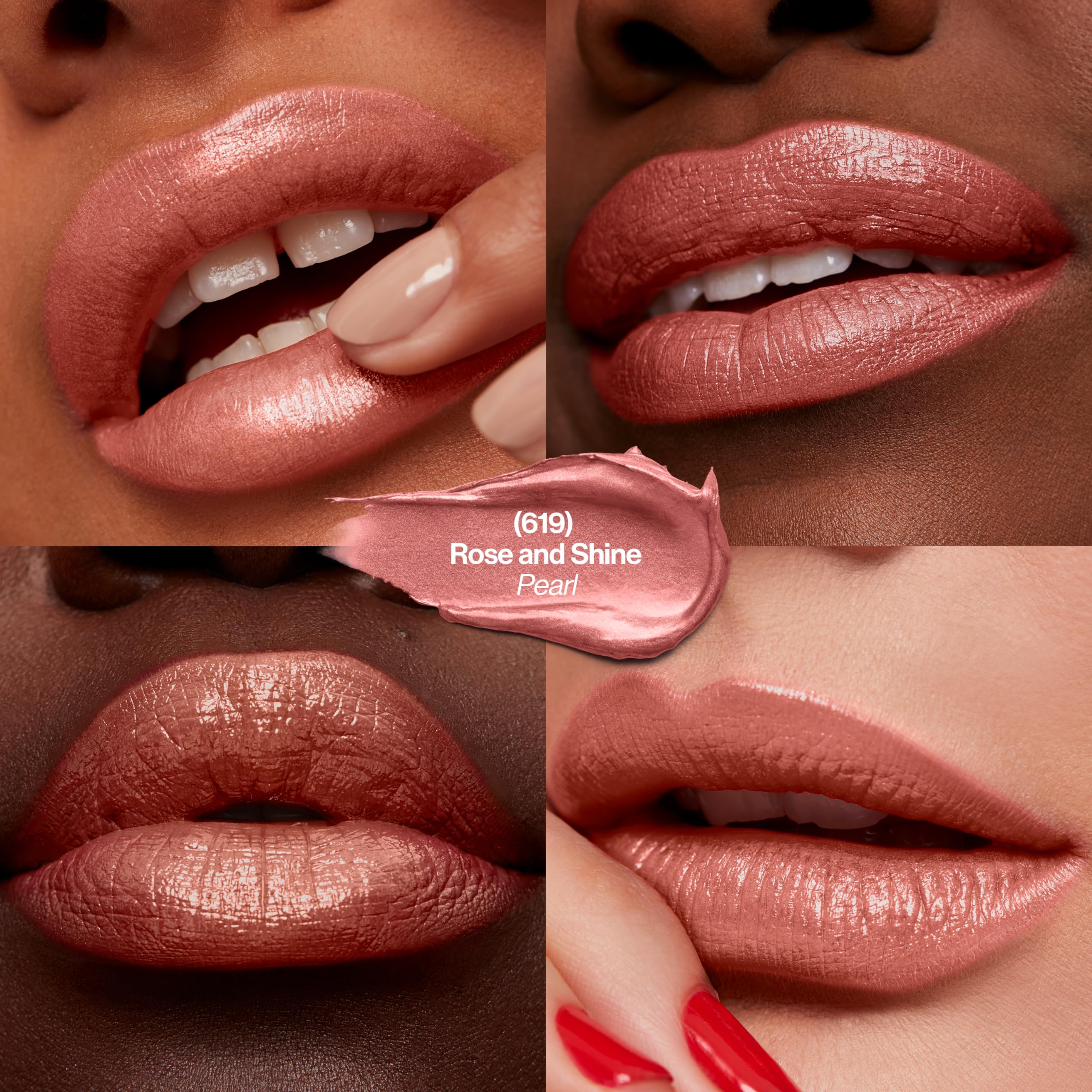 Revlon Super Lustrous Lipstick microfine-pigments color close-up shows rich shade.