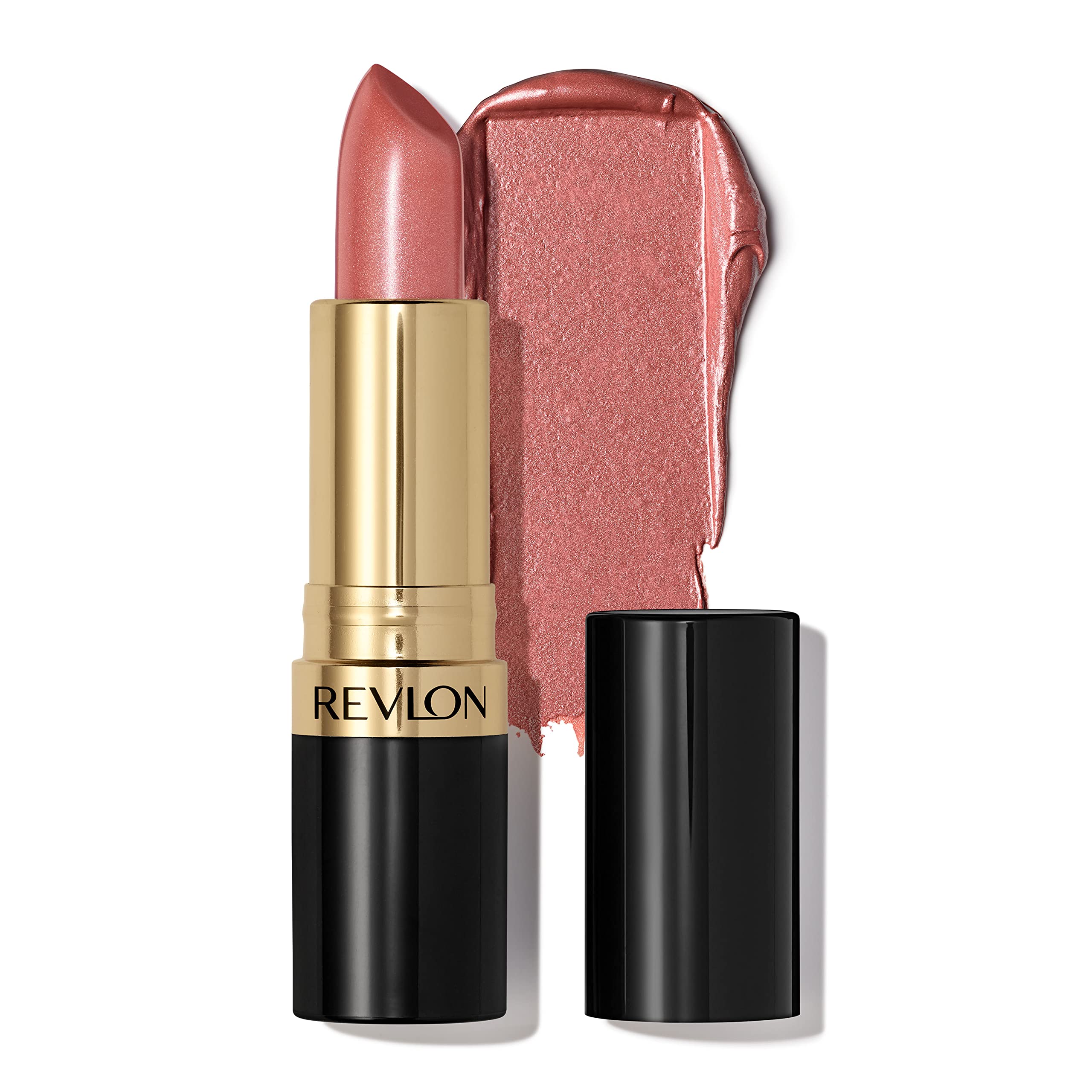 Revlon Super Lustrous Lipstick Rose and Shine pack shot highlights creamy color and conditioning.