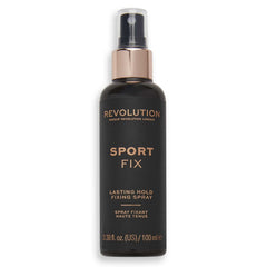Revolution Beauty London Sport Fix spray bottle ready for long-lasting makeup hold.
