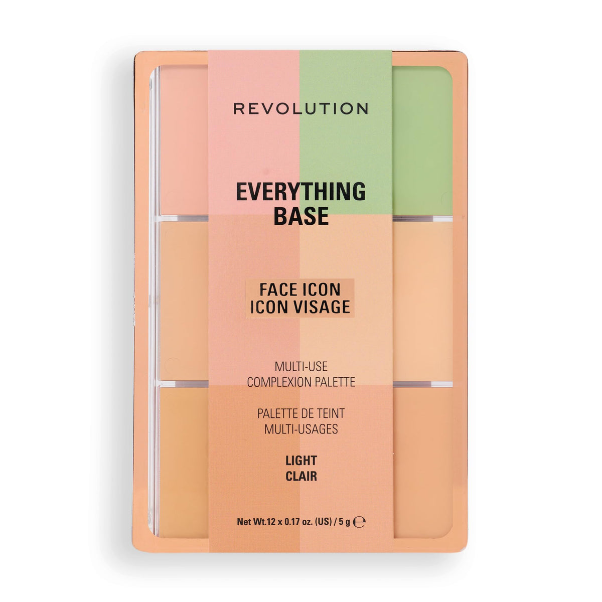 Revolution Everything Base Icon palette cover showing versatile cream base options.