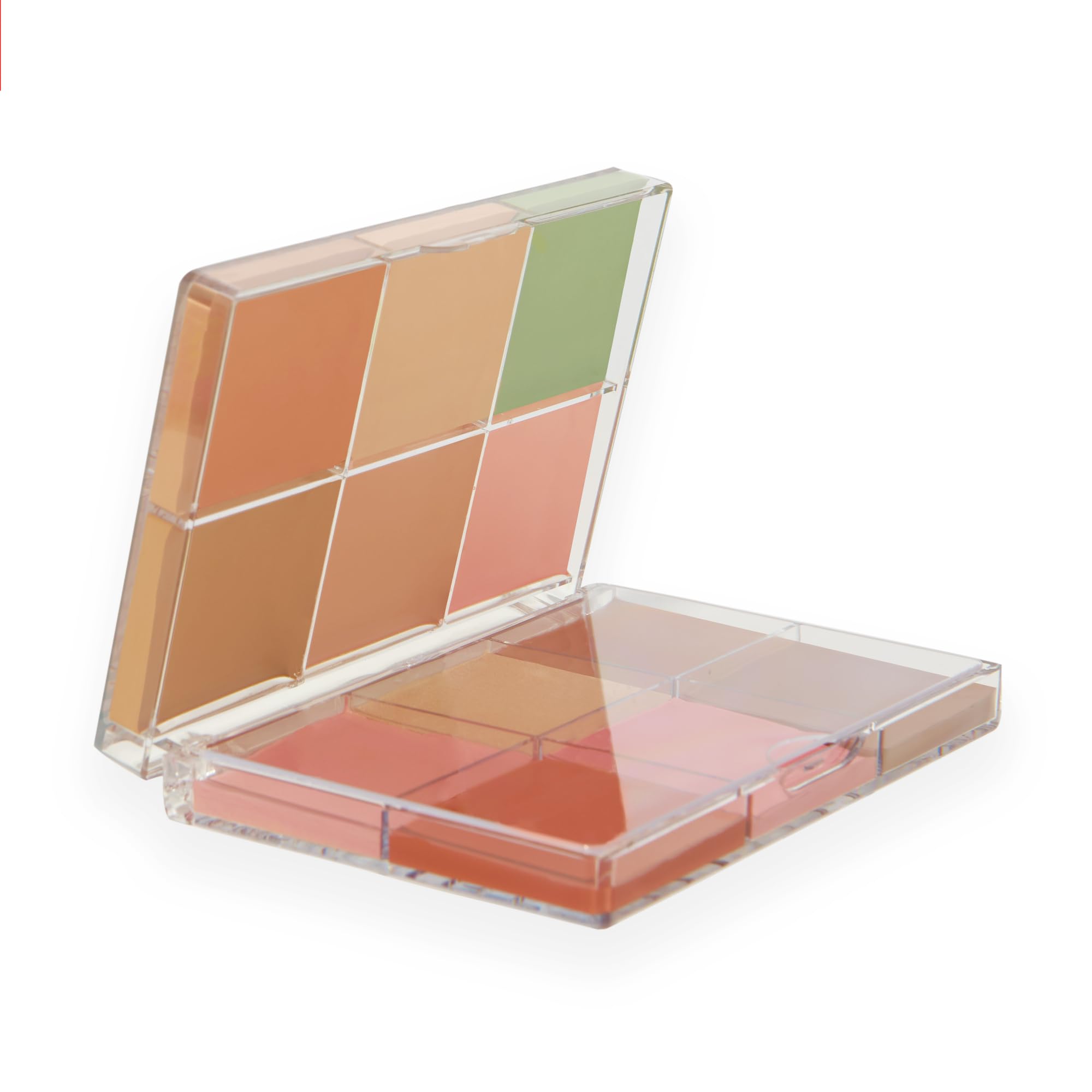 Revolution Everything Base Icon palette highlight and blush swirls for radiant finish.