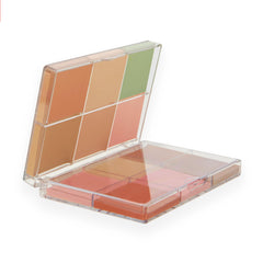 Revolution Everything Base Icon palette highlight and blush swirls for radiant finish.