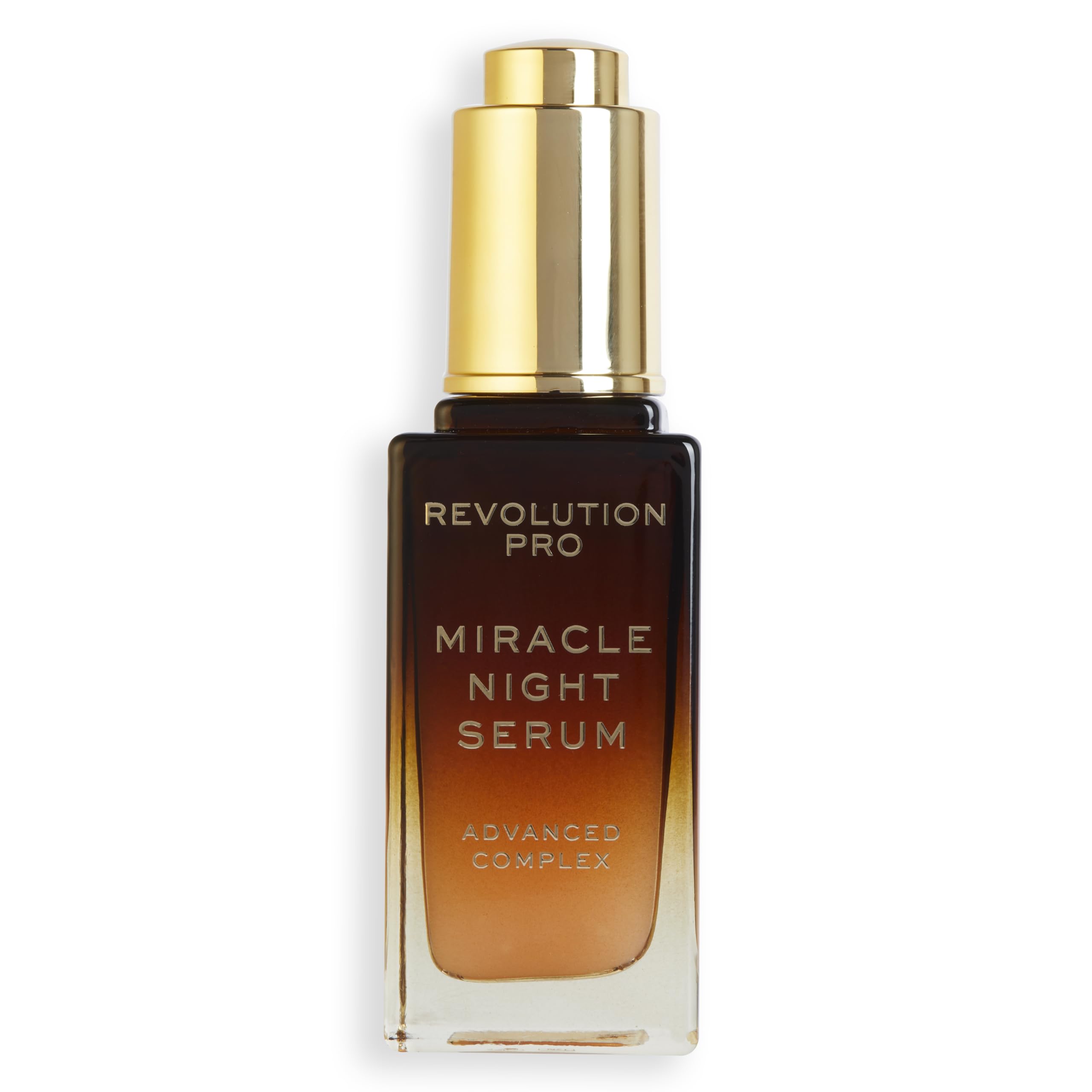Revolution Pro Miracle Night Serum dropper enables precise, clean application for targeted hydration.
