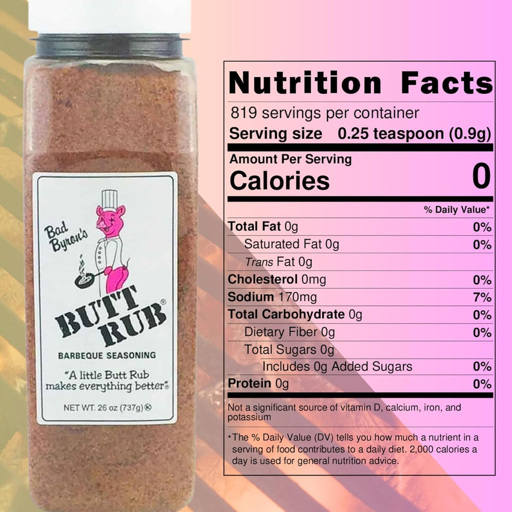 Rex Bad Byron's Barbecue Rub label close-up showing premium spice blend