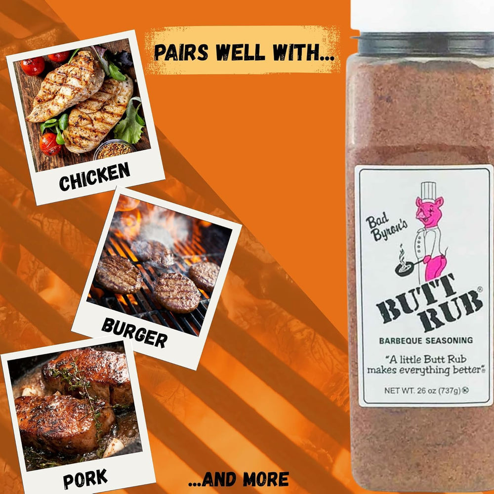 Rex Bad Byron's Barbecue Rub on pork ribs during grilling