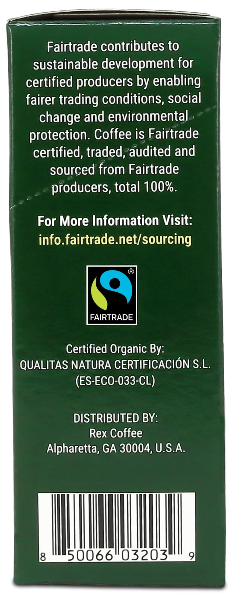 REX COFFEE USDA Organic label featured on packaging