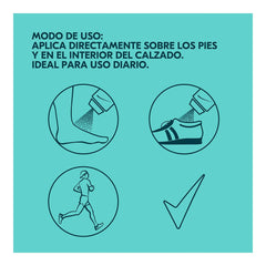 Rexona foot powder anti-odor view demonstrates daily protection.