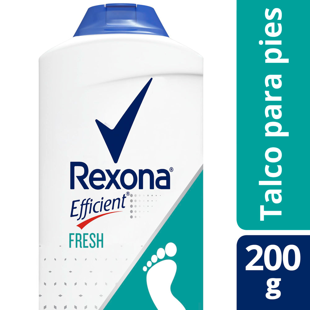 Rexona foot powder pour action close-up suggests easy application.