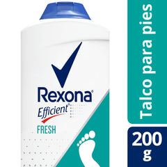 Rexona foot powder pour action close-up suggests easy application.