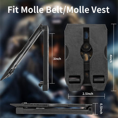 REXTECH Molle clip shows Safariland and Blackhawk compatibility for versatile setups.