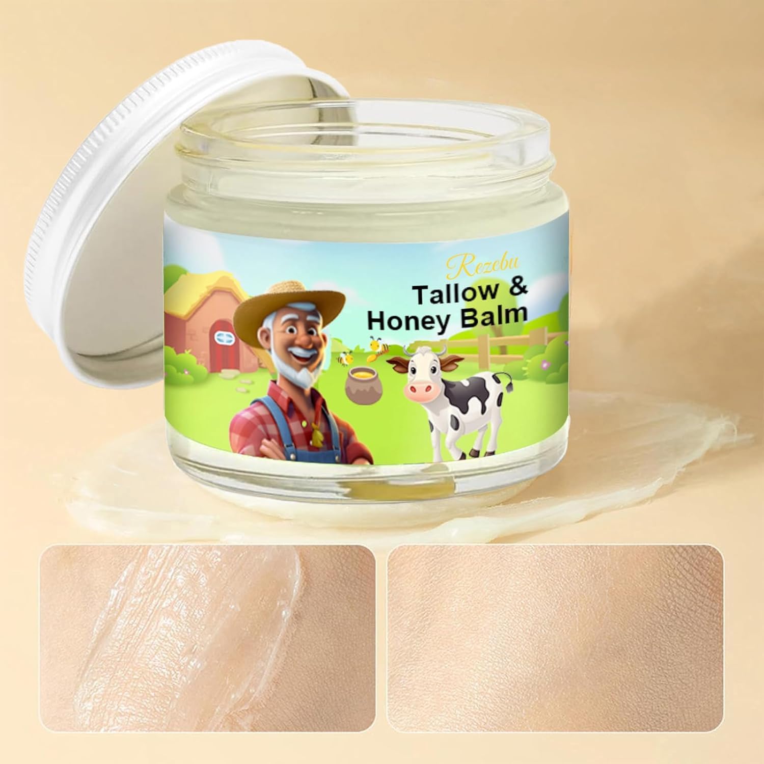 Rezebu packaging and label emphasize handmade, all-natural formulation.