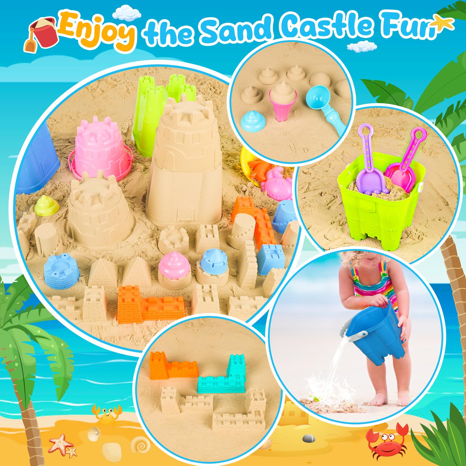 REZUCREY dinosaur and ocean animal molds inspire creative sand sculptures