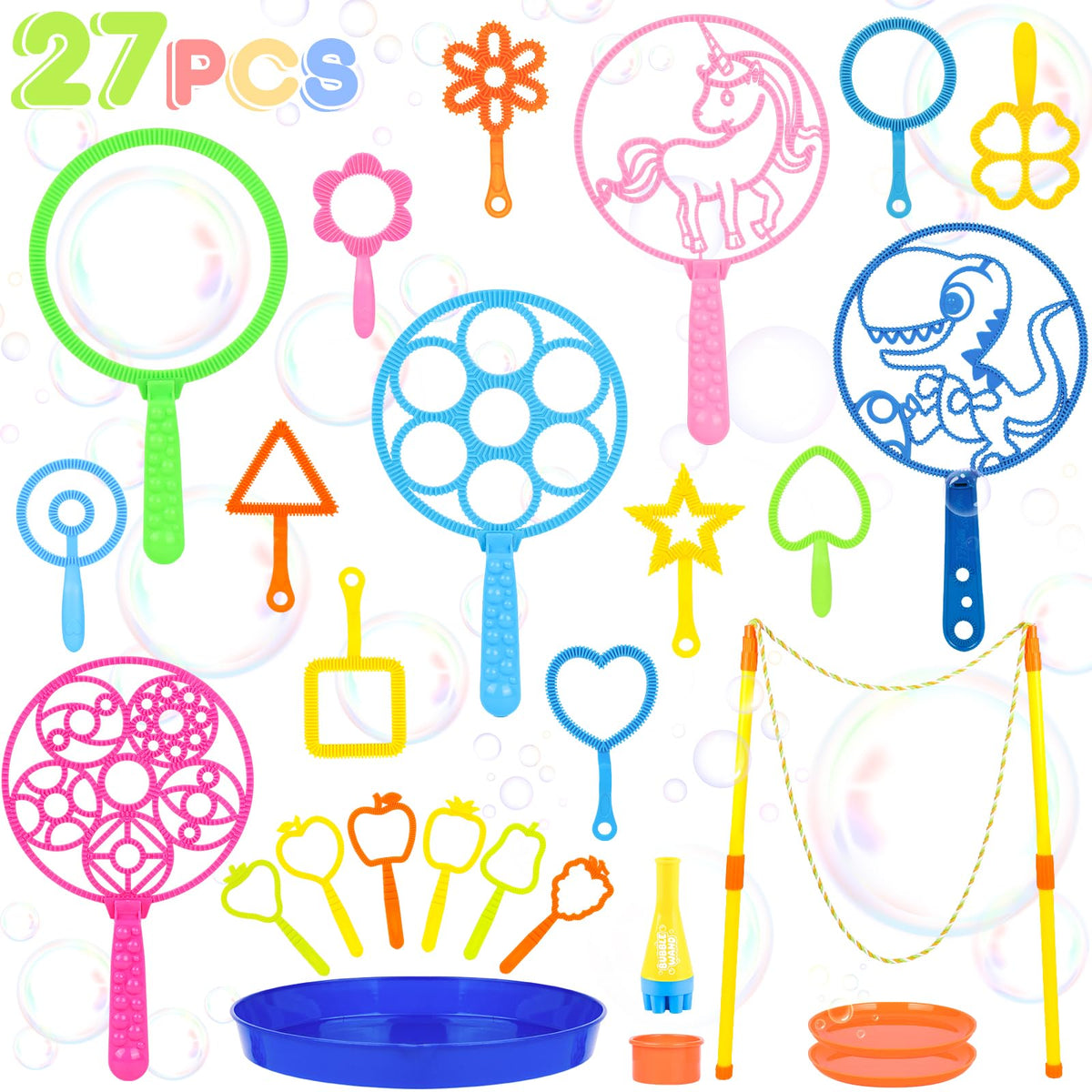 REZUCREY giant bubble wand with tray for easy outdoor bubble fun