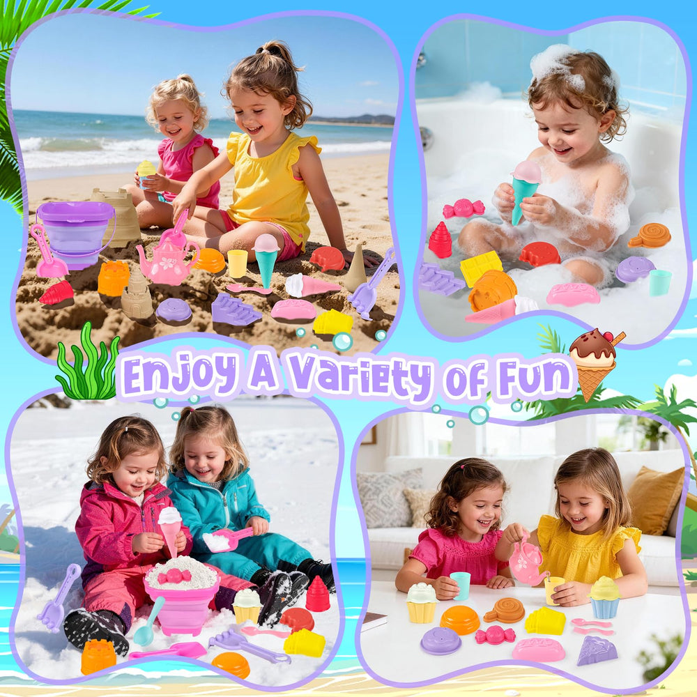 REZUCREY leak-proof teapot lets kids enjoy on-the-sand tea time.