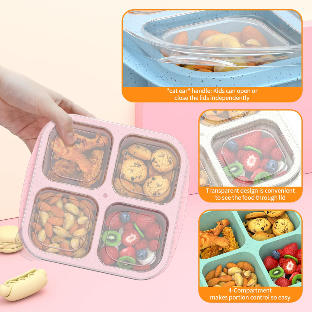 RGNEIN Bento Boxes with colorful lids for simple meal organization