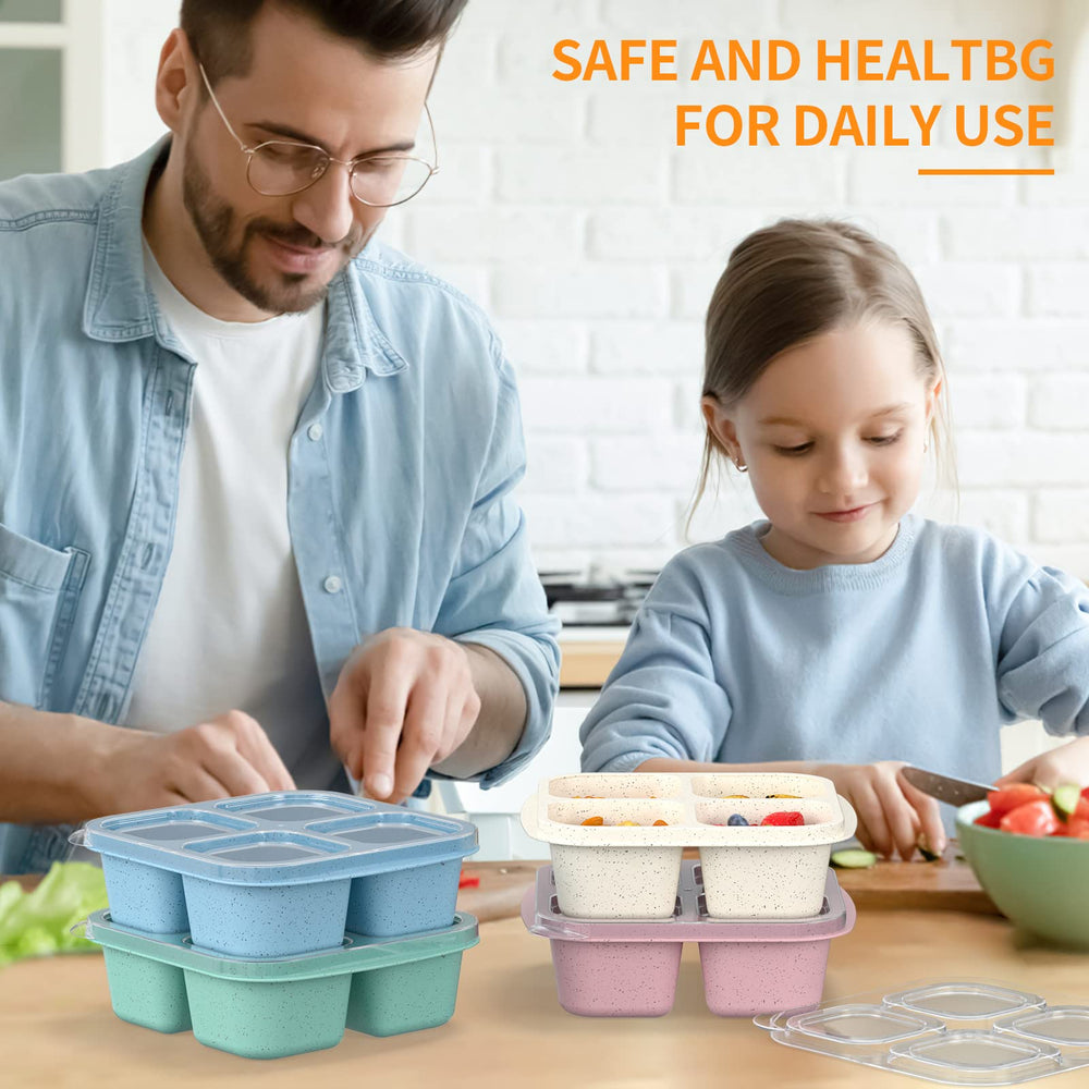 RGNEIN Stackable lunch boxes save space in bags and fridges