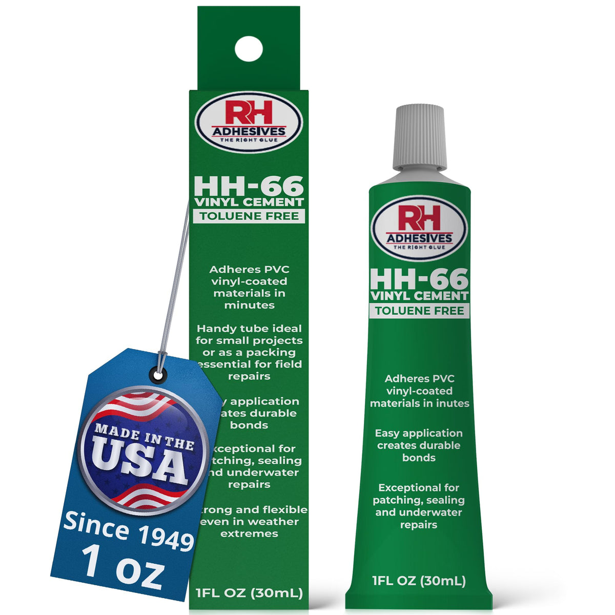 RH Adhesives HH-66 TF bottle with brush-cap for easy, controlled application.