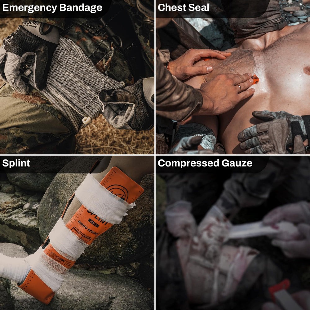 RHINO RESCUE IFAK 36-inch splint image shows limb immobilization potential.
