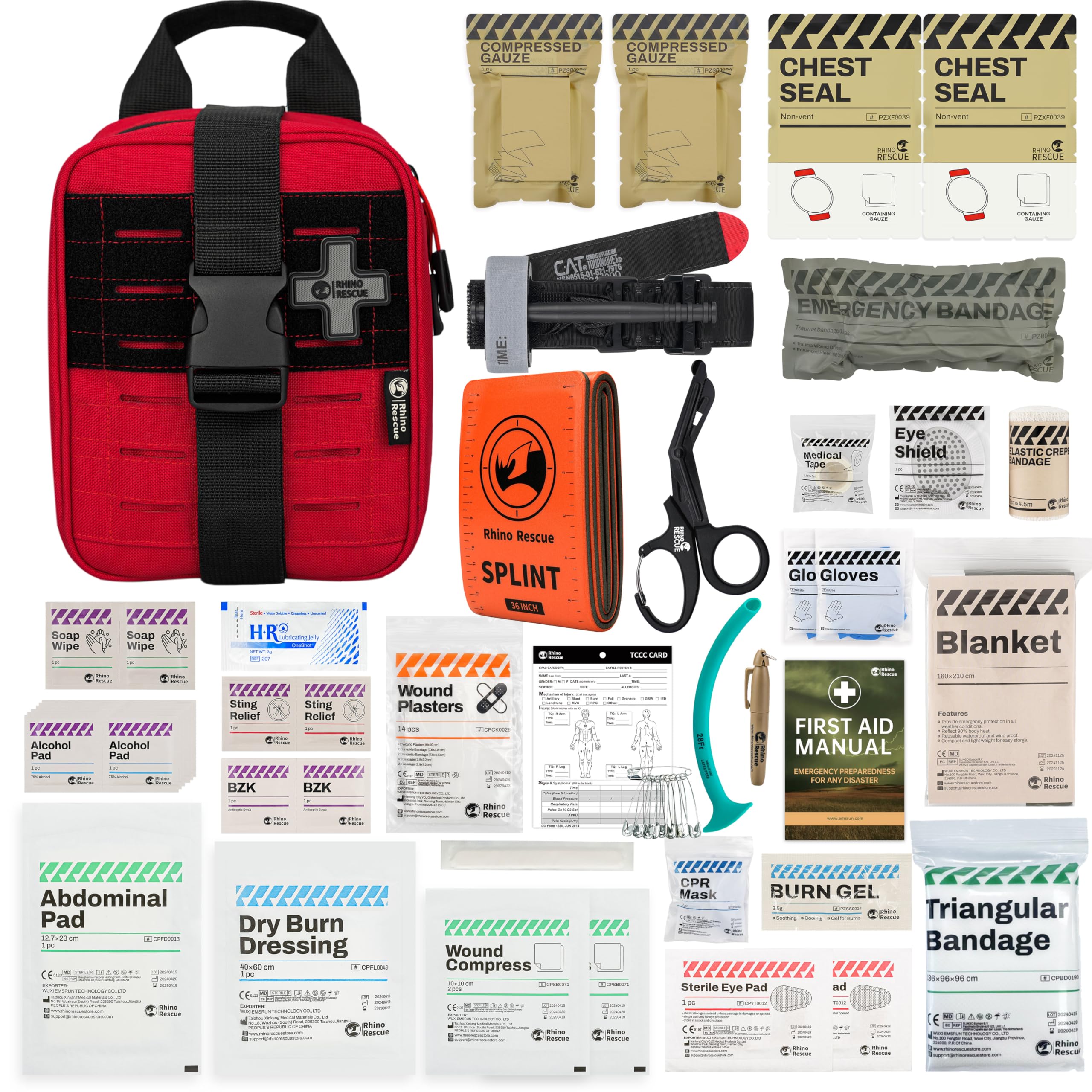 RHINO RESCUE IFAK Trauma Kit front view, quick-access ready-to-grab design for emergencies.