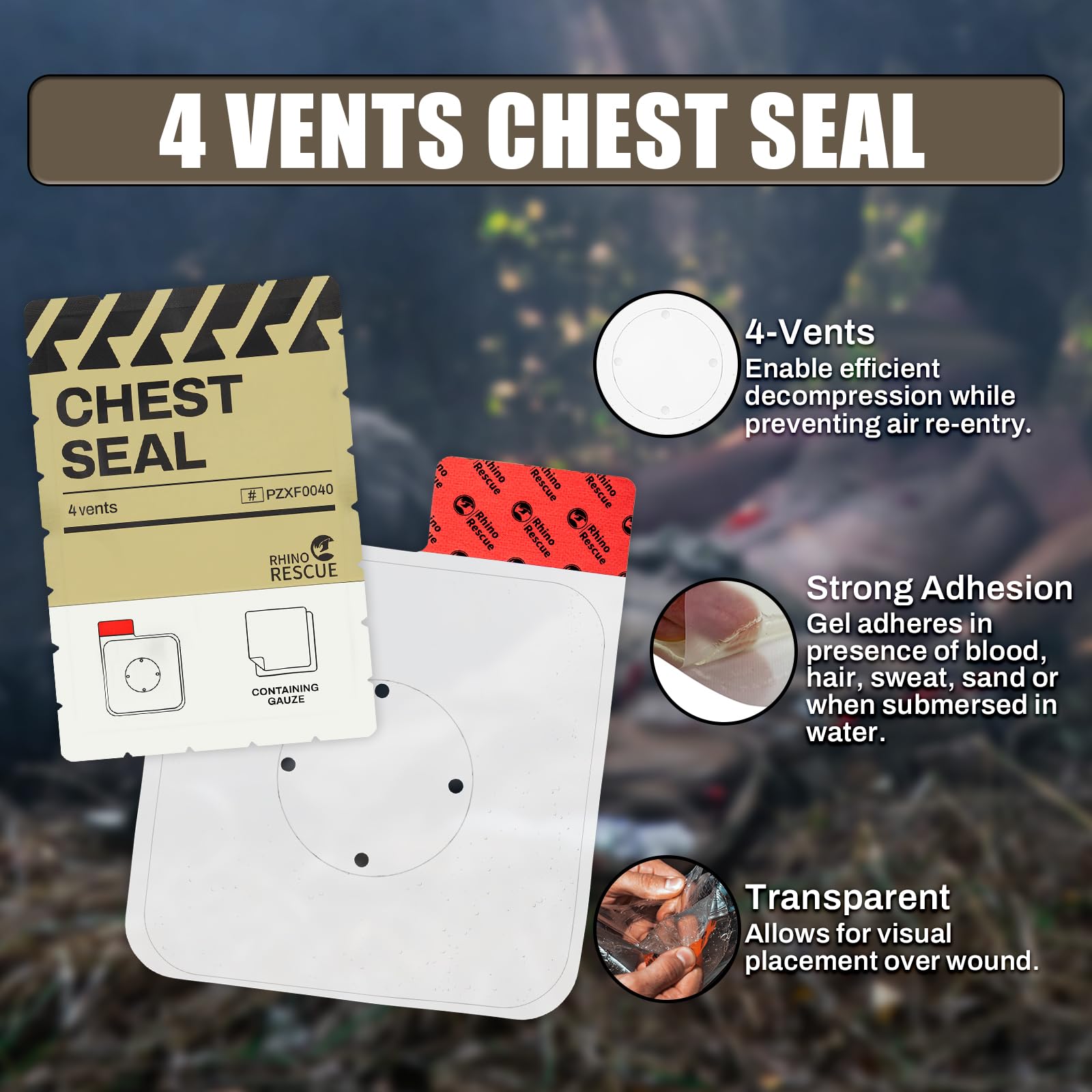 RHINO RESCUE sterile trauma dressing ready for field use in first aid kits