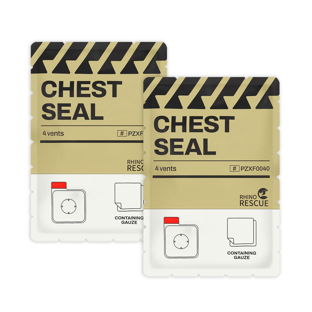 RHINO RESCUE vented chest seal with four vents for controlled ventilation in emergencies