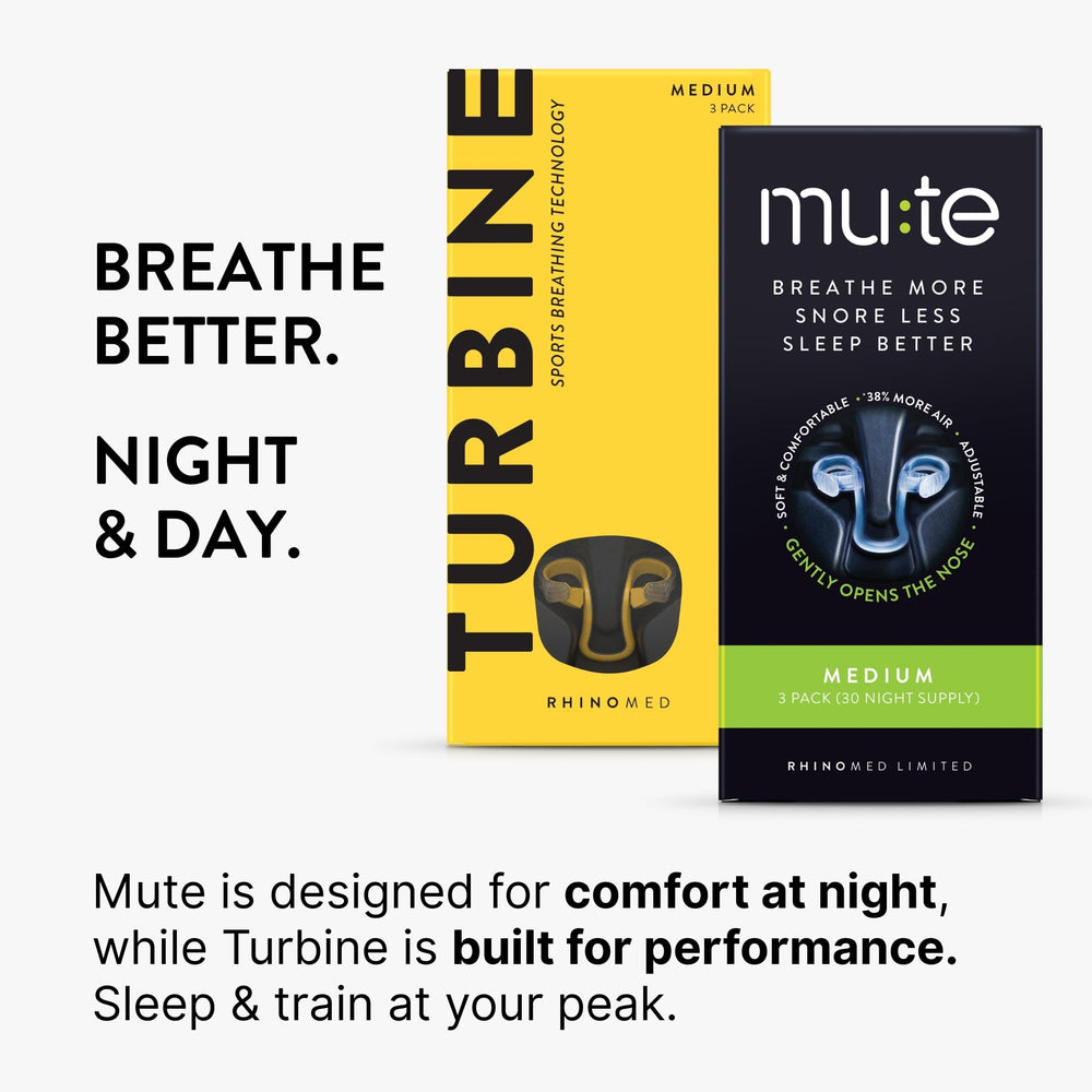 Rhinomed Mute nasal dilator in use supports easier breathing.