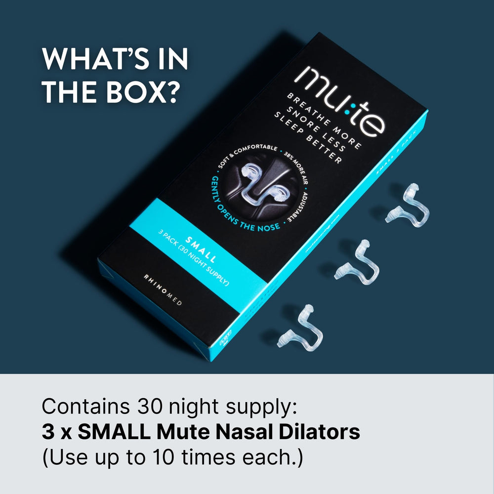 Rhinomed Mute night-sleep-scene illustrates quieter nights with improved airflow.
