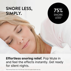 Rhinomed Mute nasal dilator side view highlights discreet design and fit.