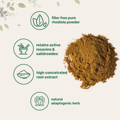 Rhodiola rosea root extract powder jar for convenient storage