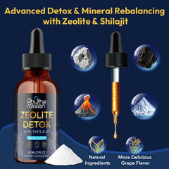 RHYTHEROLIXIAN Zeolite Detox Drops glass vial for convenient liquid format