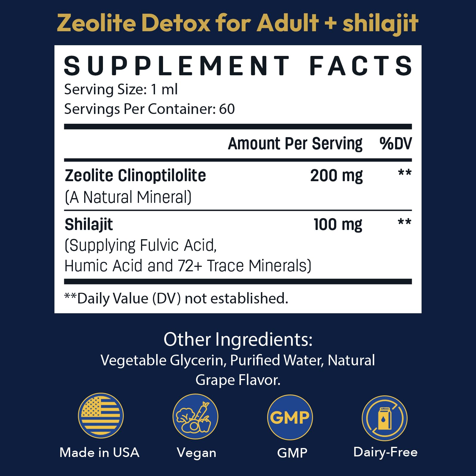 RHYTHEROLIXIAN Zeolite Detox Drops pour with dropper for precise dosing