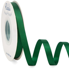 Ribbli forest green satin ribbon on a spool for seamless gifting and crafts