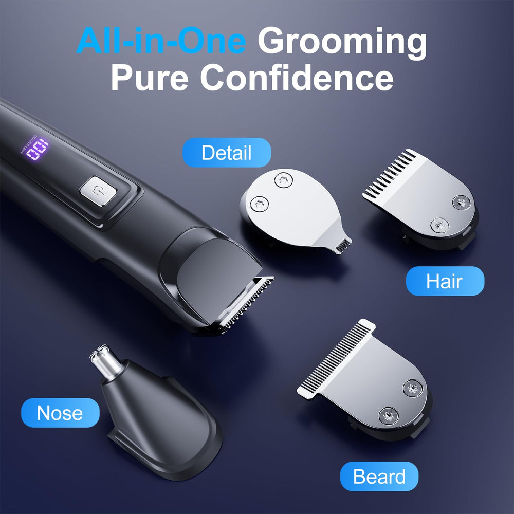 RICAF 15-piece cordless grooming kit with guide combs for styles